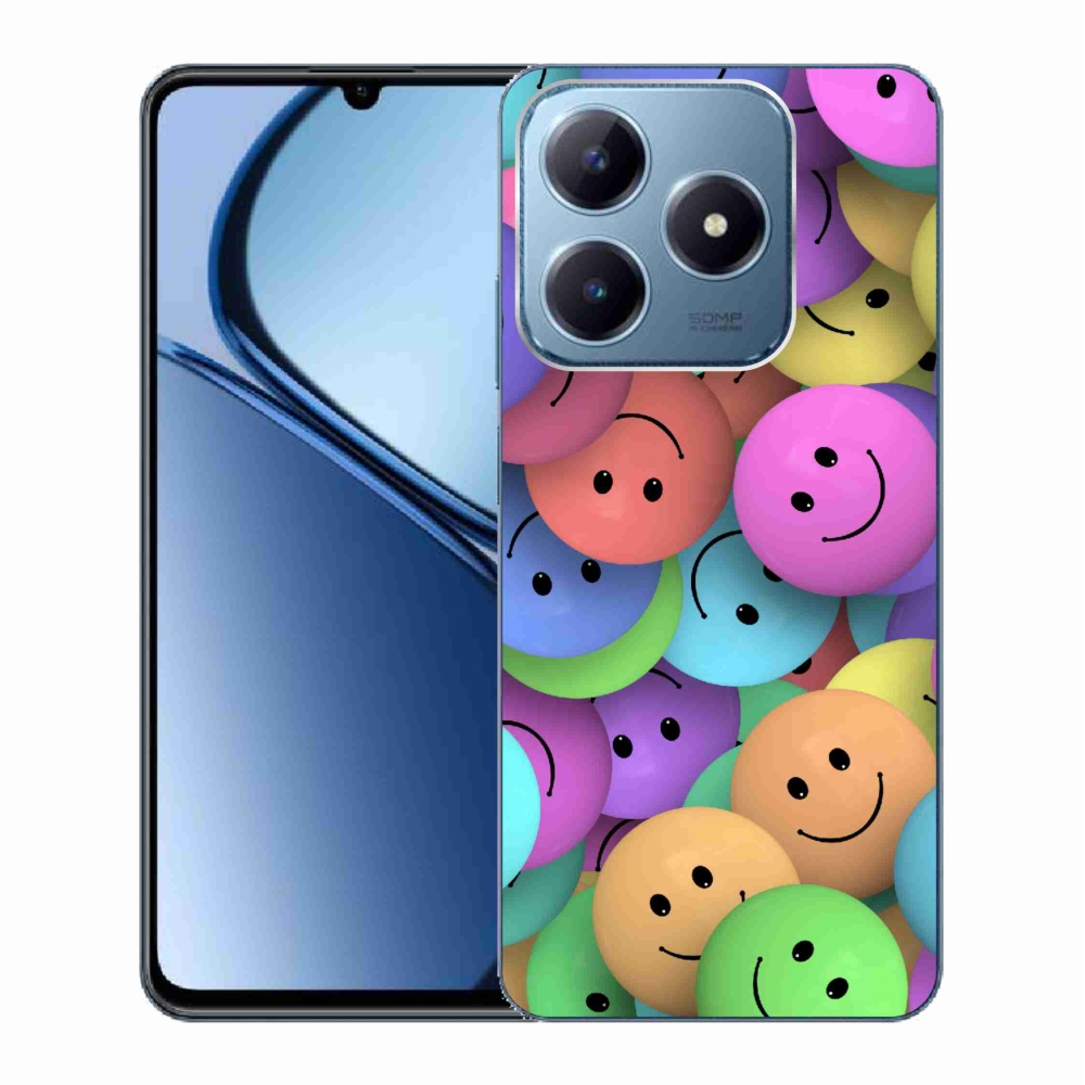 Gelový kryt mmCase na Realme C63 - barevní smajlíci