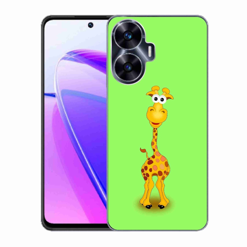 Gelový kryt mmCase na Realme C55 - kreslená žirafa