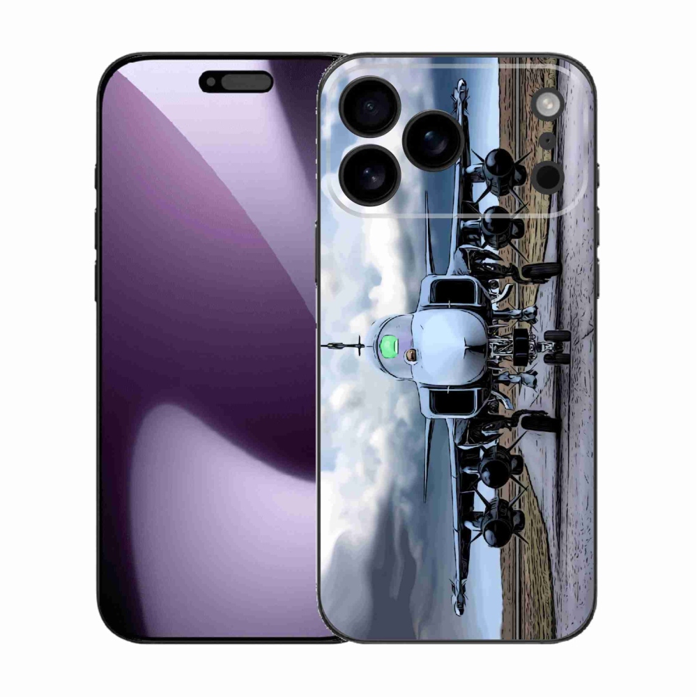 Gelový kryt mmCase na iPhone 17 Pro Max - vojenské letadlo