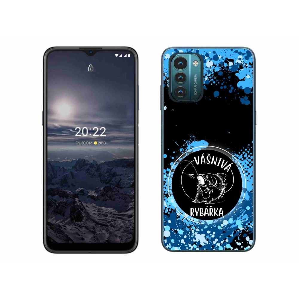Gelový kryt mmCase na Nokia G11/G21 - vášnivá rybářka černé pozadí