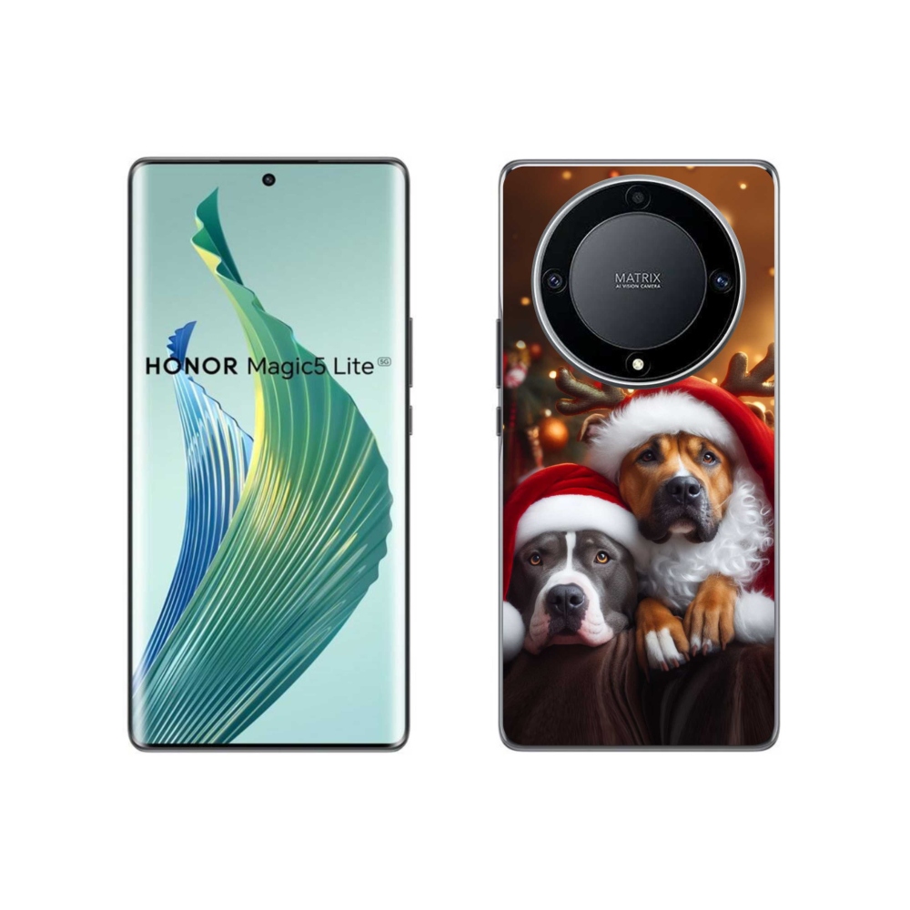 Gelový kryt mmCase na Honor Magic 5 Lite 5G - vánoční psi