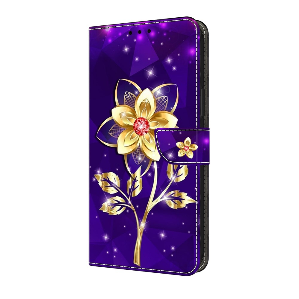 Smooth knížkové pouzdro na Samsung Galaxy A07 4G - zlatá květina