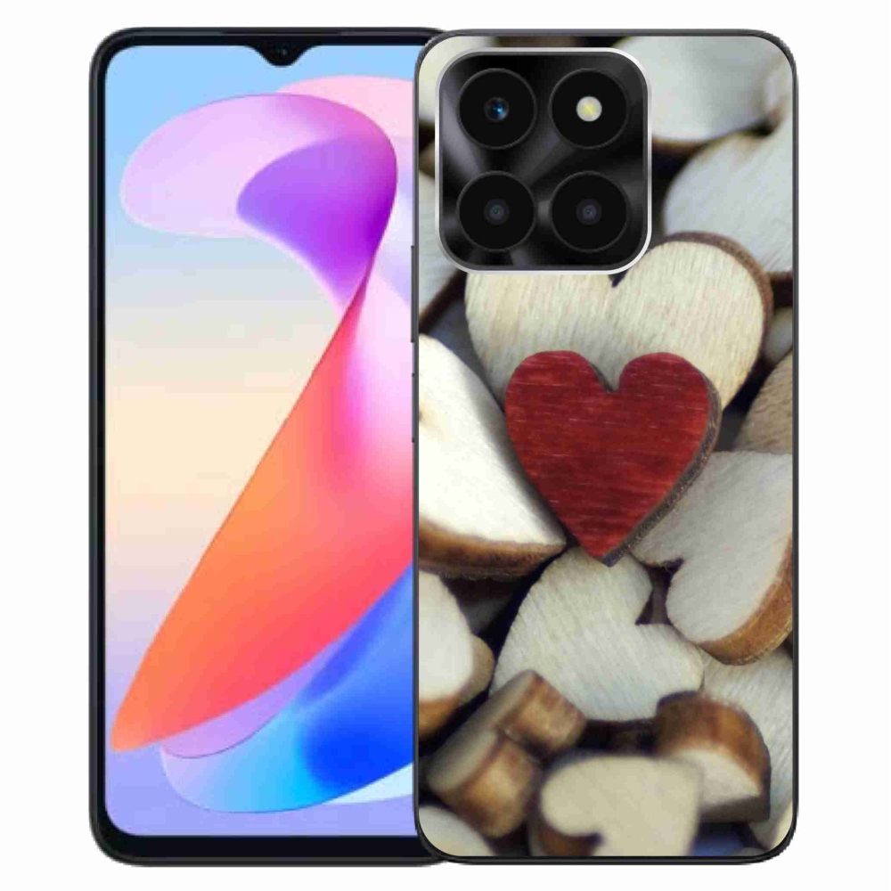 Gelový kryt mmCase na Honor X6a - gravírované červené srdce 