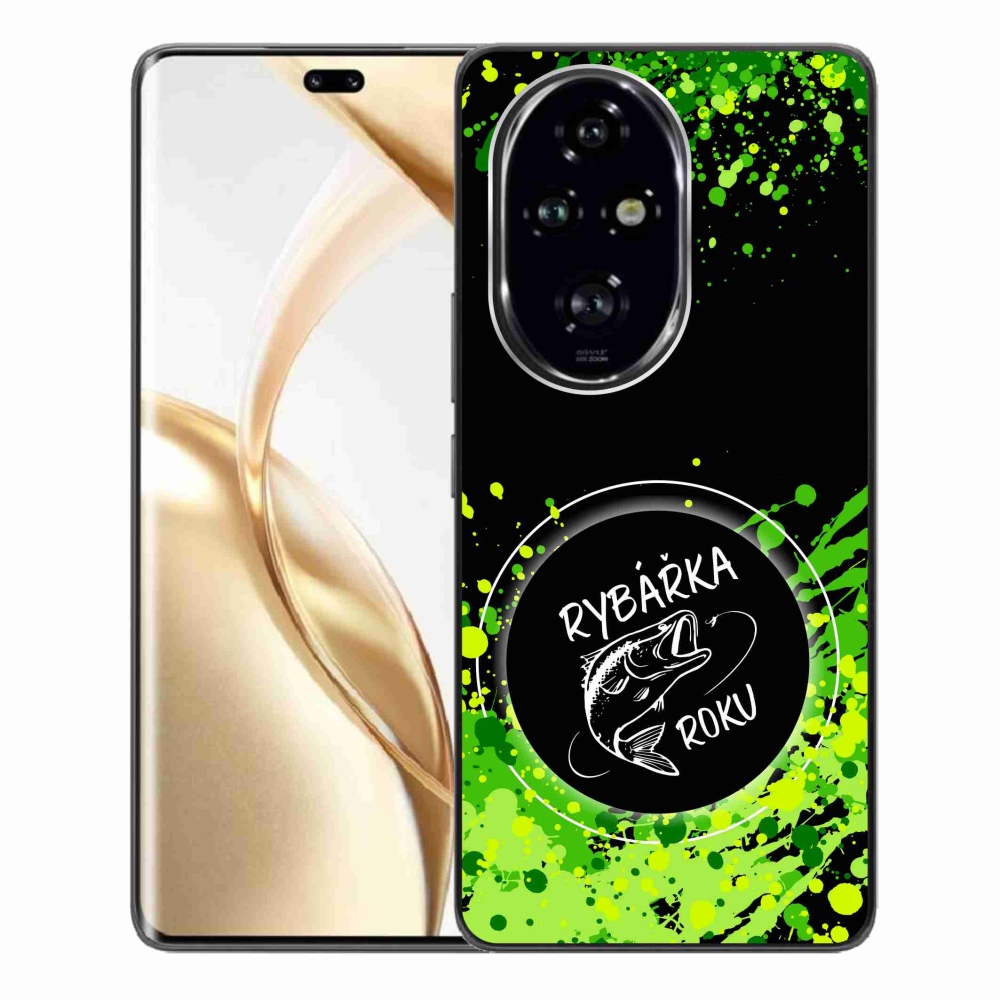 Gelový kryt mmCase na Honor 200 Pro 5G - rybářka roku černé pozadí