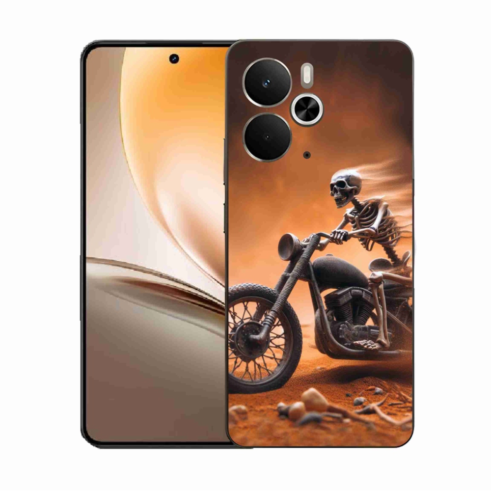Gelový kryt mmCase na Realme 14 5G - kostra na motorce