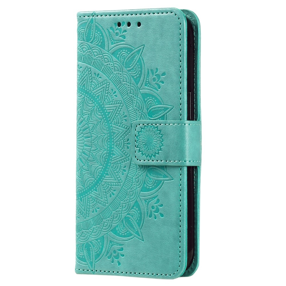 Mandala knížkové pouzdro na Xiaomi Redmi Note 14 - modrozelené