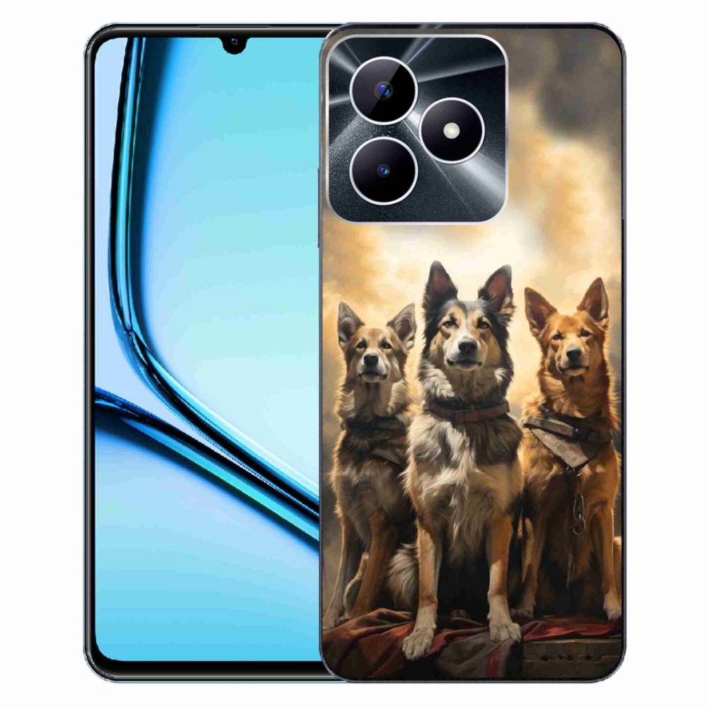 Gelový kryt mmCase na Realme Note 50 - tři psi