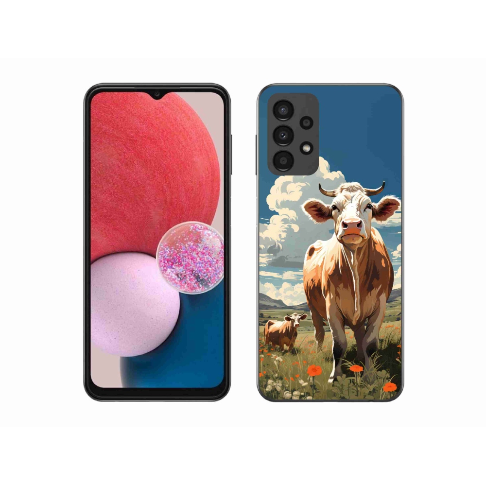 Gelový kryt mmCase na Samsung Galaxy A13 4G - krávy na louce