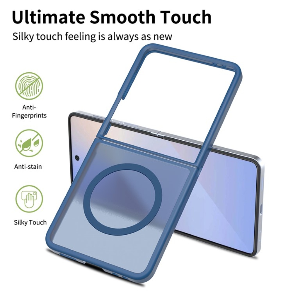 Skin gelový obal s pevnými zády a podporou MagSafe na Samsung Galaxy Z Flip7 5G - modrý