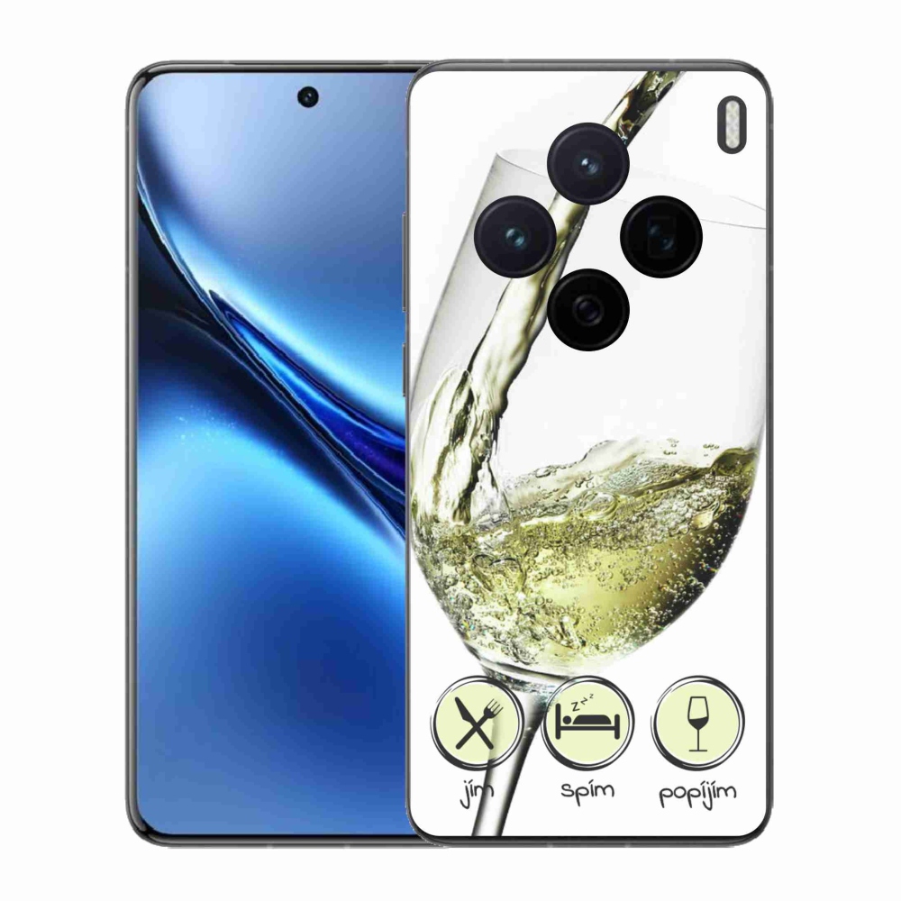 Gelový kryt mmCase na Vivo X200 5G - sklenička vína bílé
