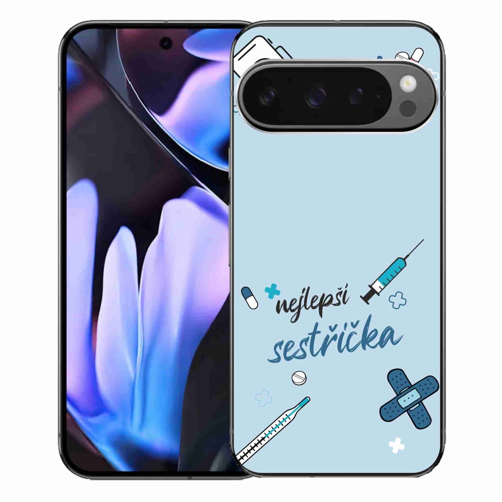 Gelový kryt mmCase na Google Pixel 9 Pro XL - nejlepší sestřička modré pozadí