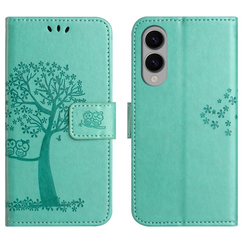 Tree knížkové pouzdro na Samsung Galaxy S25 Edge - modrozelené
