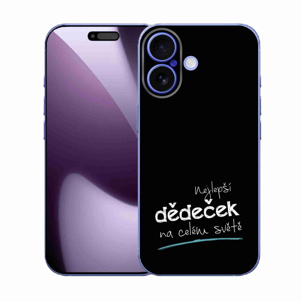 Gelový kryt mmCase na iPhone 17 - nejlepší dědeček 3 černé pozadí