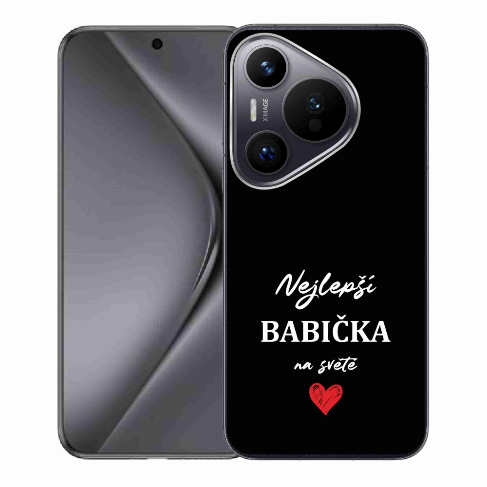 Gelový kryt mmCase na Huawei Pura 70 - nejlepší babička 1 černé pozadí