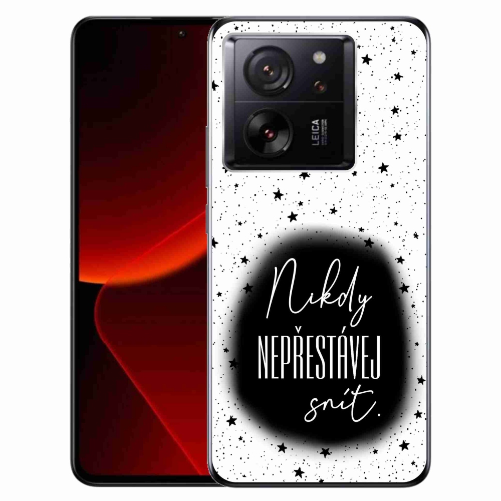 Gelový kryt mmCase na Xiaomi 13T/13T Pro - citát 1 černobílé pozadí