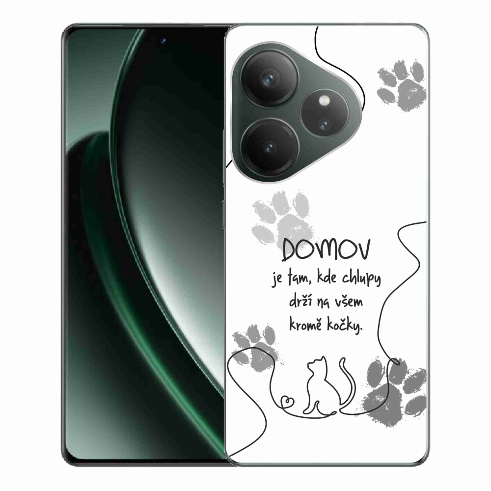 Gelový kryt mmCase na Realme GT 6 5G/GT 6T 5G - kočičí motiv bílé pozadí