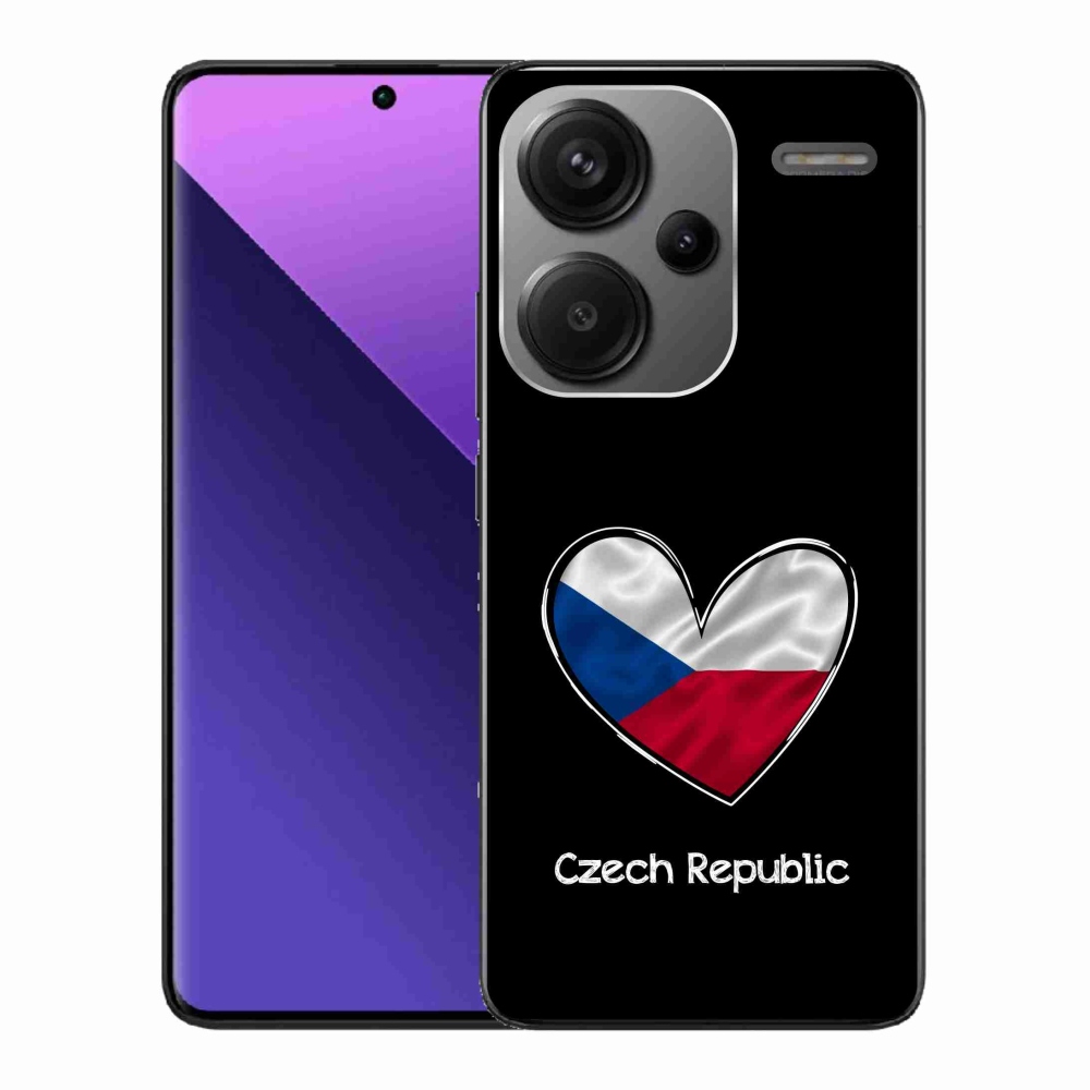 Gelový kryt mmCase na Xiaomi Redmi Note 13 Pro+ 5G - vlajka srdce černé pozadí