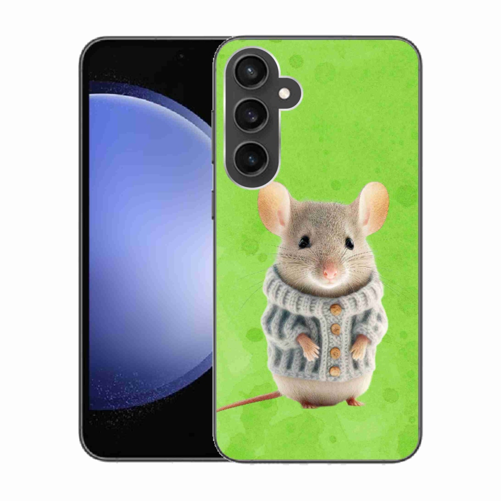 Gelový kryt mmCase na Samsung Galaxy S23 FE - myška ve svetru