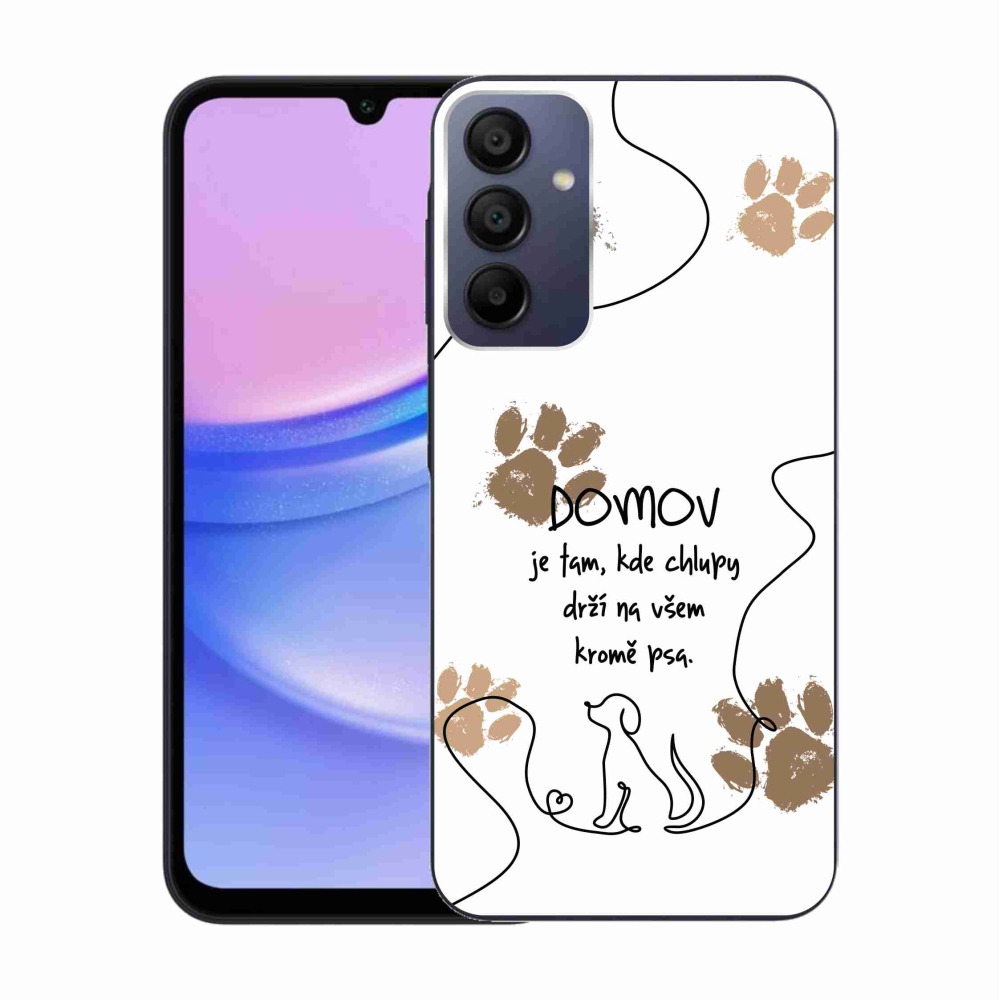 Gelový kryt mmCase na Samsung Galaxy A15 4G/5G - psí motiv bílé pozadí