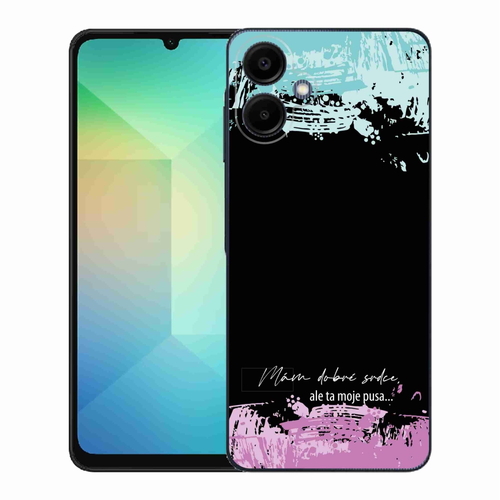 Gelový kryt mmCase na Samsung Galaxy A06 4G - vtipný text 3 černé pozadí