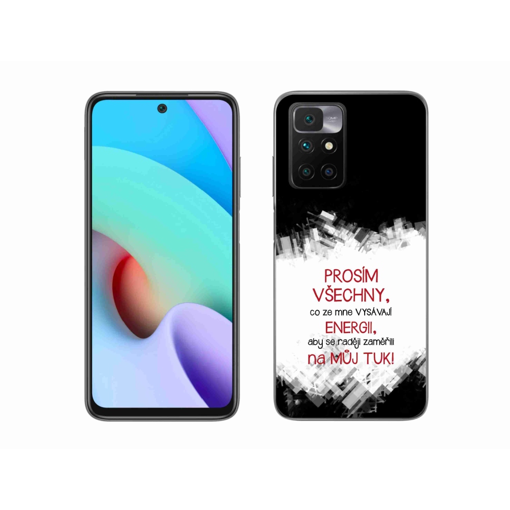 Gelový kryt mmCase na Xiaomi Redmi 10/Redmi 10 (2022) - vtipný text 1 červený