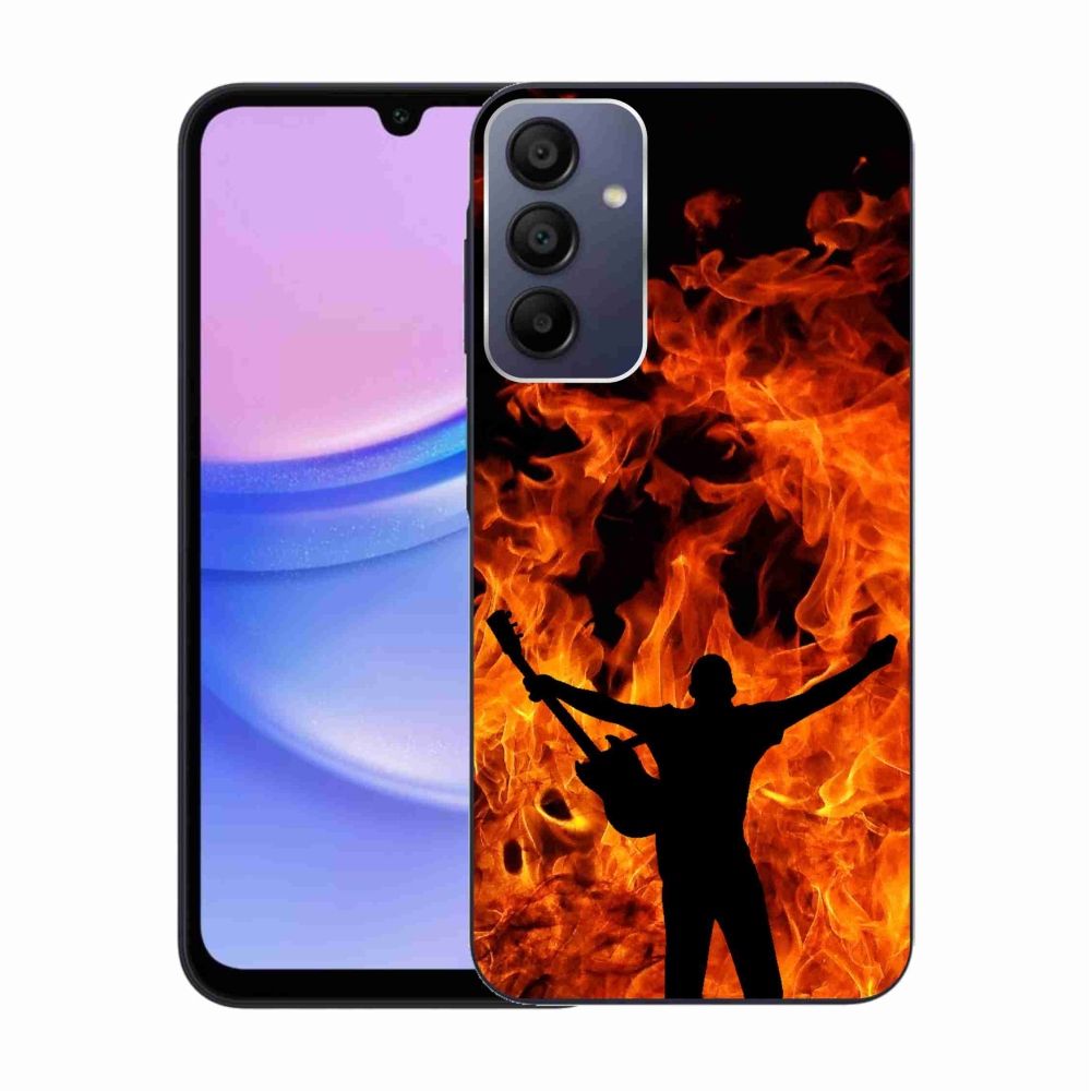 Gelový kryt mmCase na Samsung Galaxy A15 4G/5G - muzikant a oheň