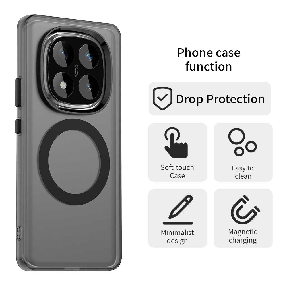 Candy gelový obal s MagSafe na Xiaomi Redmi Note 14 Pro 5G/Poco X7 5G - černý
