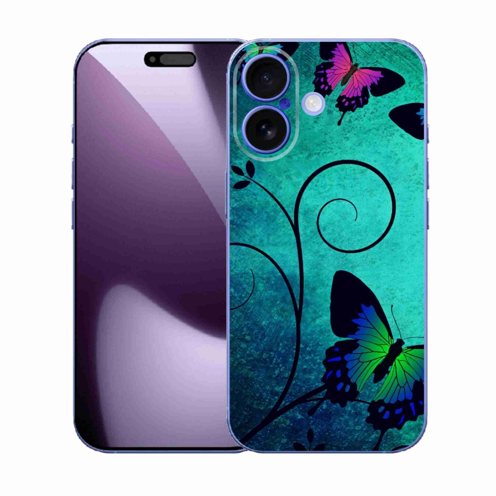 Gelový kryt mmCase na iPhone 17 - barevní motýli