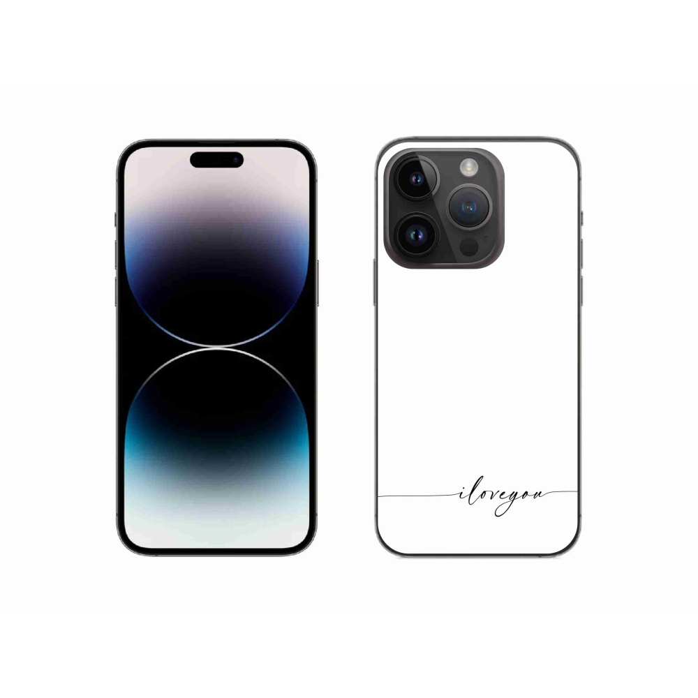 Gelový kryt mmCase na iPhone 14 Pro 6.1 - I love you bílé pozadí