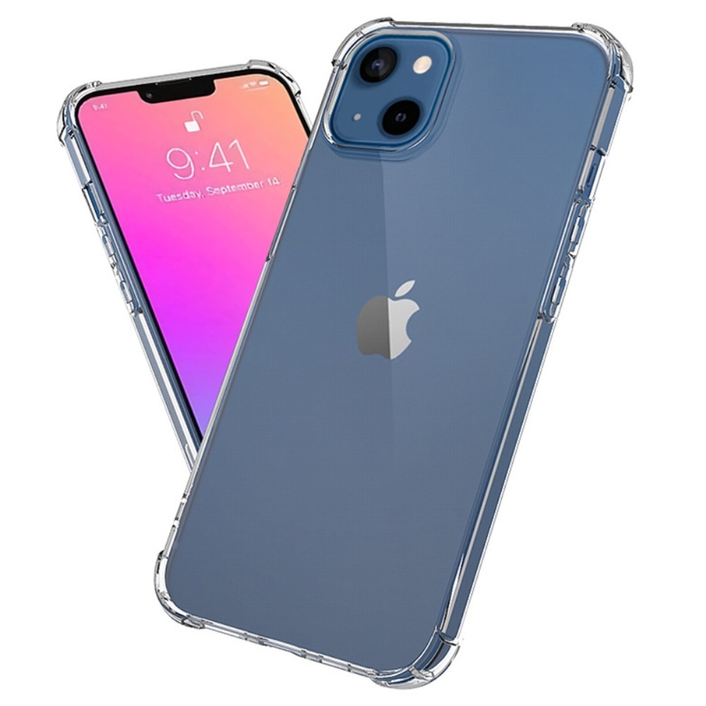 Průhledný gelový obal se zesílenými rohy na iPhone 15 Plus - průhledný