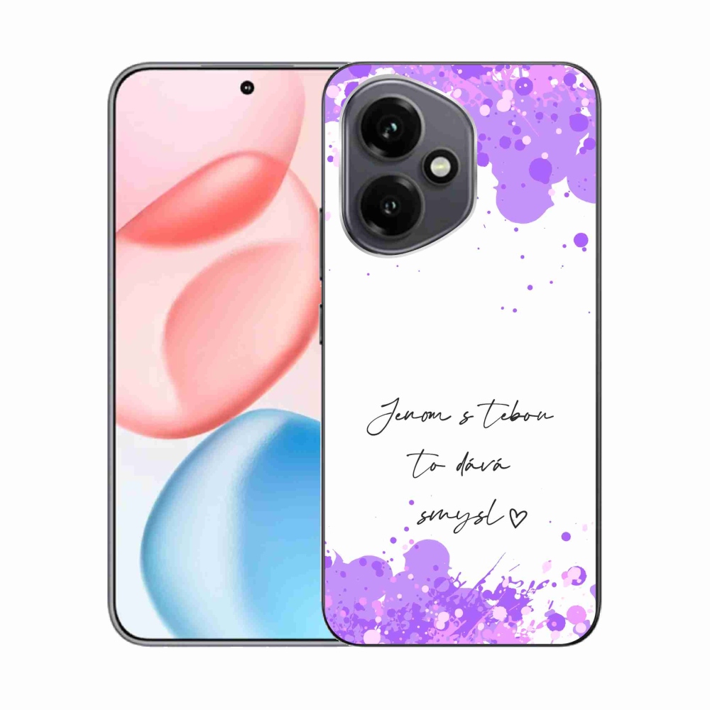 Gelový kryt mmCase na Honor 400 - zamilovaný text bílé pozadí