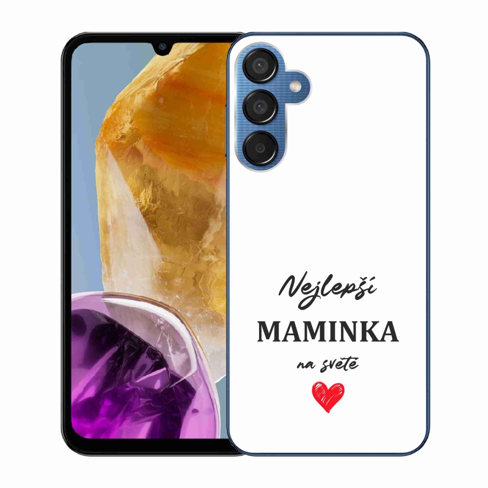 Gelový kryt mmCase na Samsung Galaxy M15 5G - nejlepší maminka 1 bílé pozadí