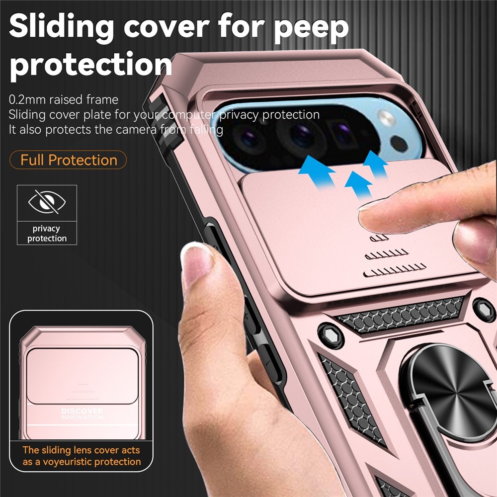 Slide odolný kryt na Google Pixel 10 Pro/Pixel 10/9 Pro/9 - růžovozlatý