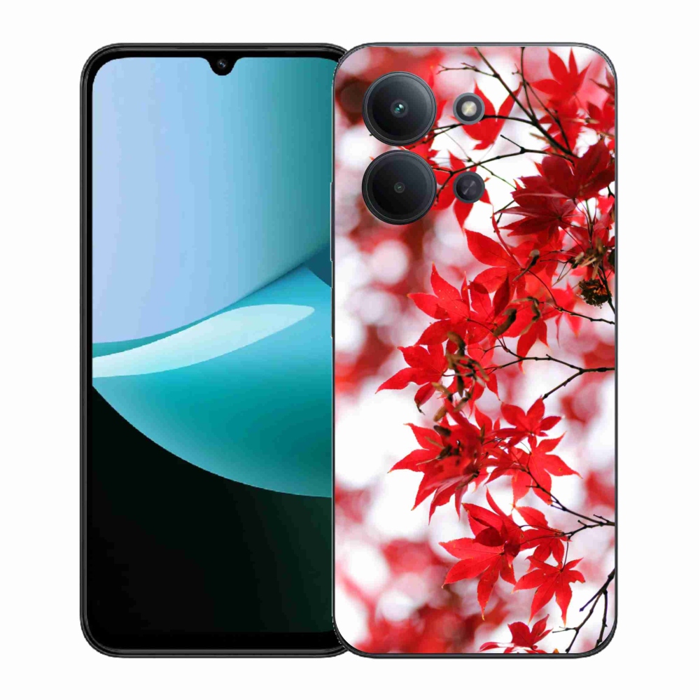 Gelový kryt mmCase na Xiaomi Redmi 15C 4G (171mm)/Poco C85 4G (171mm) - červené listy