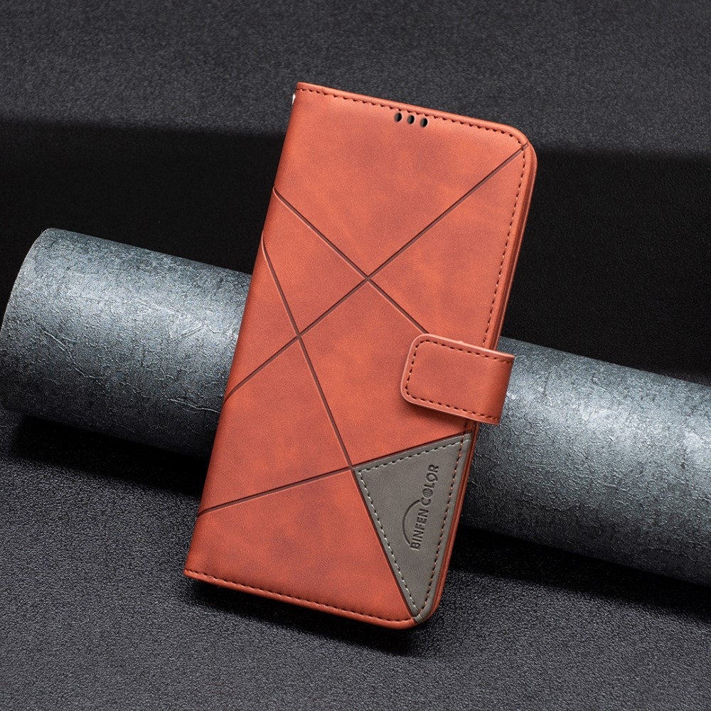 BINFEN knížkové pouzdro na Samsung Galaxy M15 5G - hnědé
