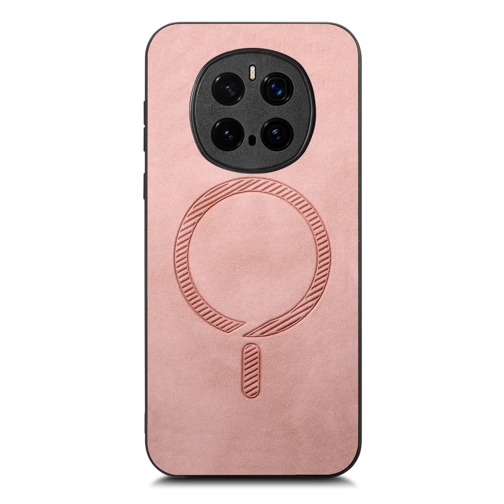 Skiny gelový obal s umělou kůží a podporou MagSafe na Honor Magic 7 Pro 5G - růžový