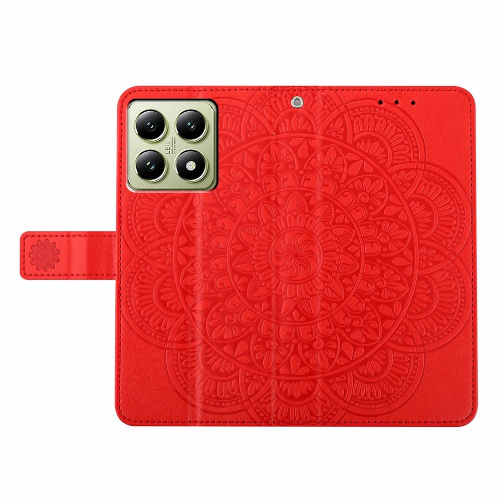 Mandala knížkové pouzdro na Xiaomi 15T - červené