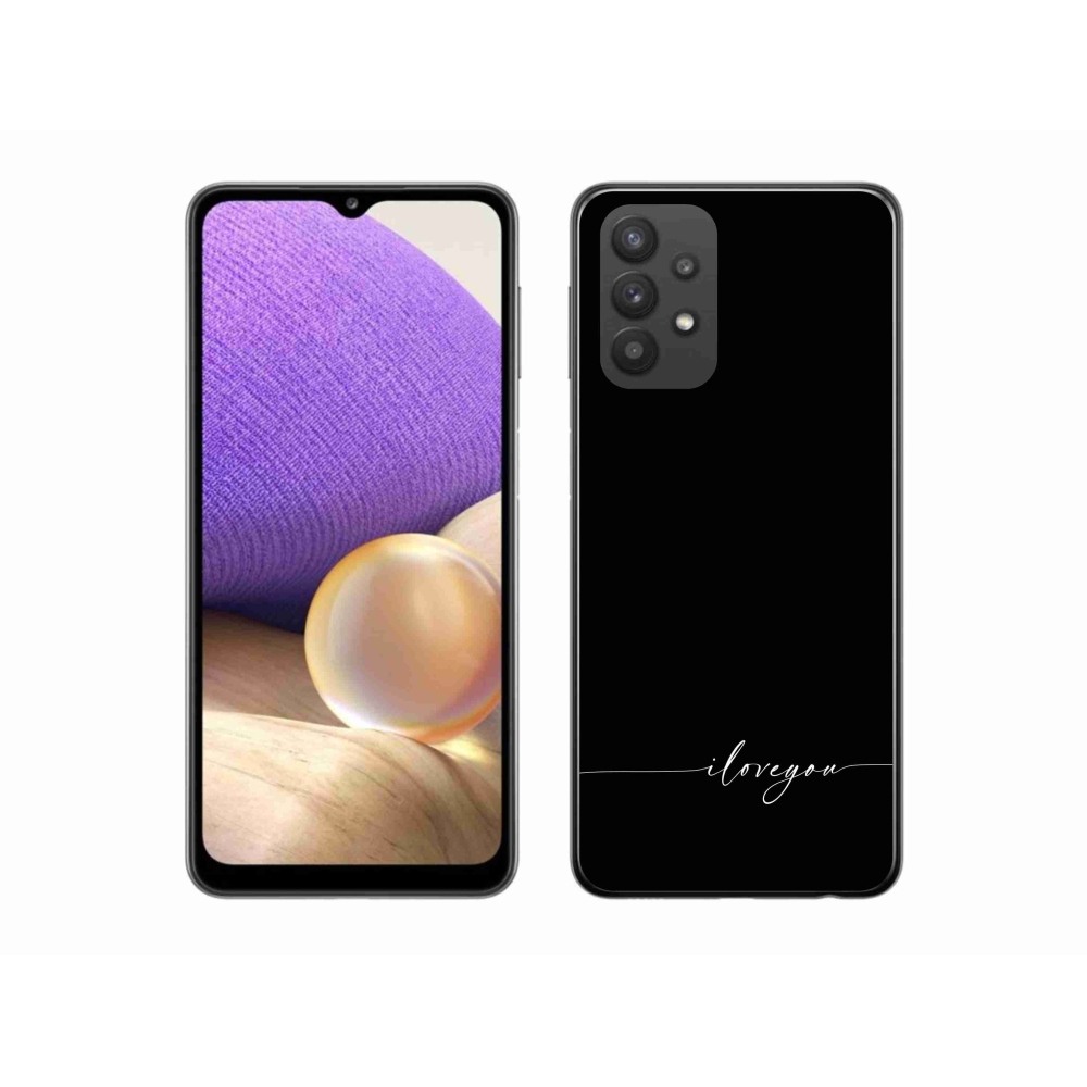 Gelový kryt mmCase na Samsung Galaxy A32 5G - I love you černé pozadí