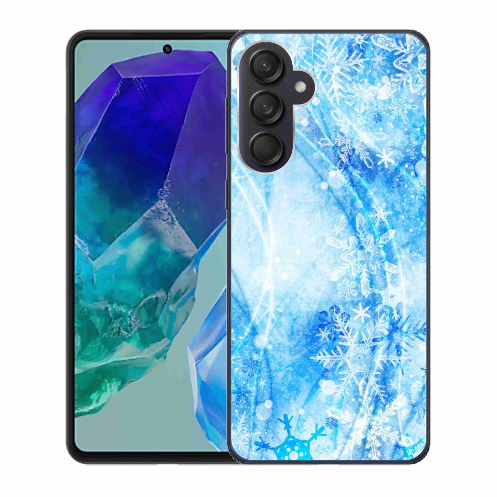 Gelový kryt mmCase na Samsung Galaxy M55 5G - sněhové vločky
