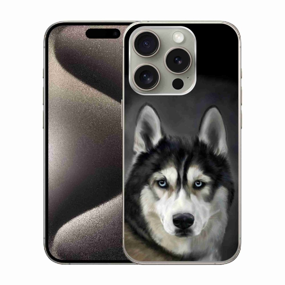 Gelový obal mmCase na iPhone 15 Pro - husky