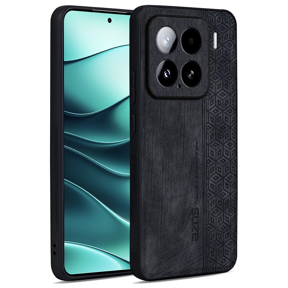 AZNS gelový obal potažený PU kůží pro mobil Xiaomi 15 - černý