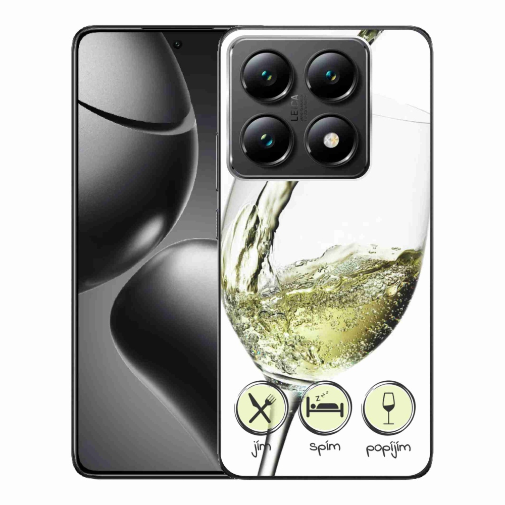 Gelový kryt mmCase na Xiaomi 14T Pro - sklenička vína bílé