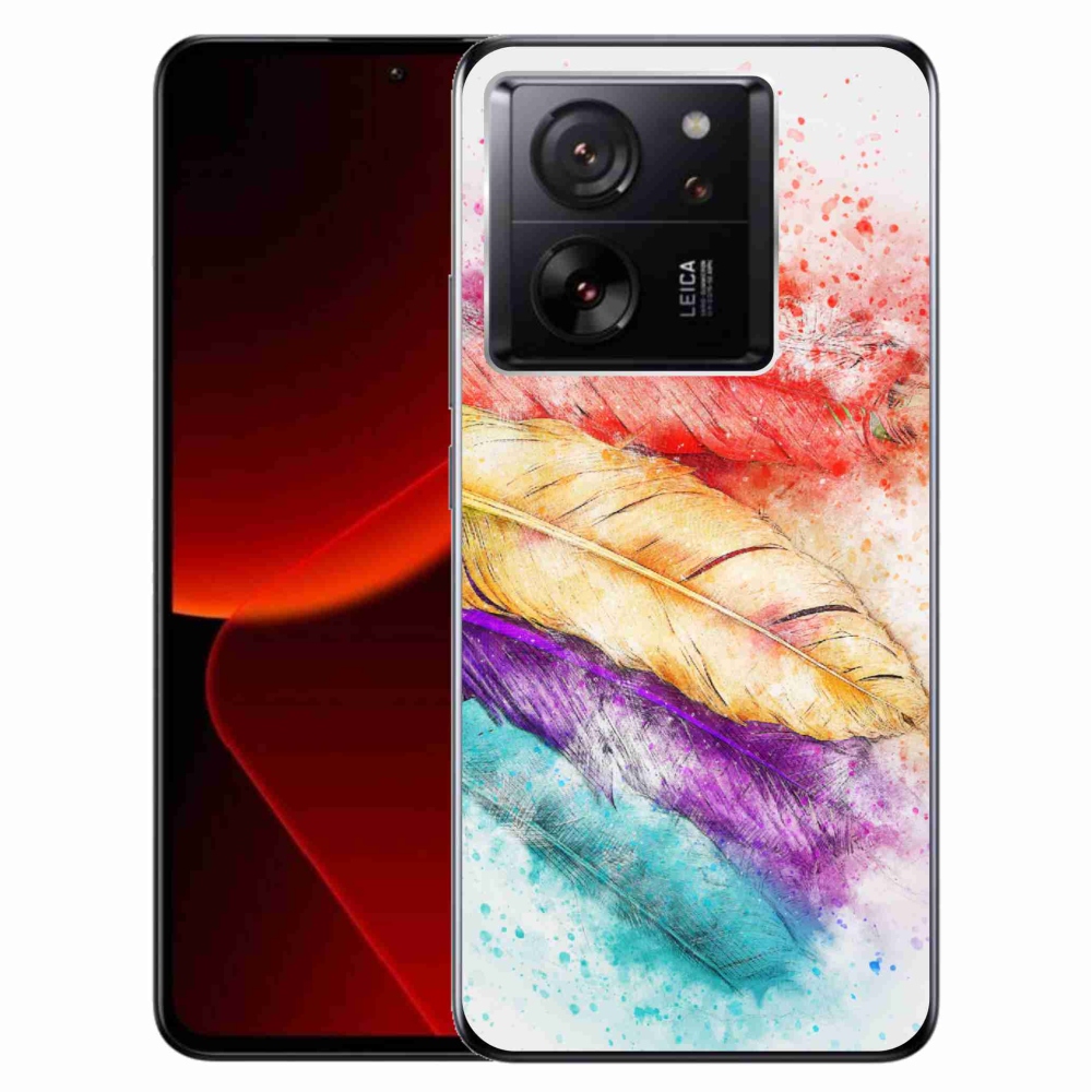 Gelový kryt mmCase na Xiaomi 13T/13T Pro - barevné peří