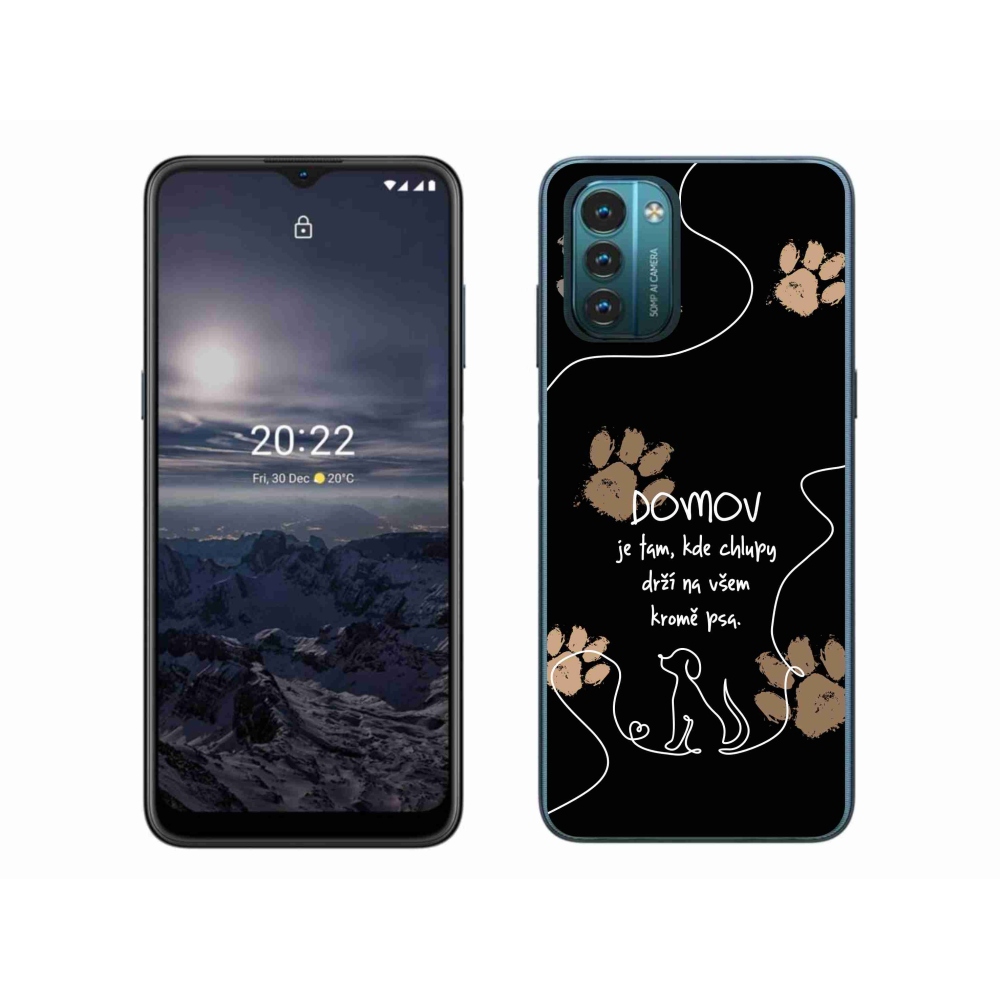 Gelový kryt mmCase na Nokia G11/G21 - psí motiv černé pozadí