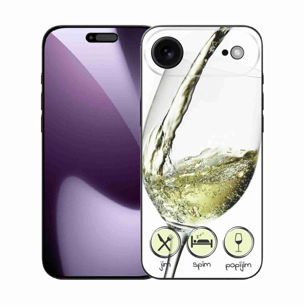 Gelový kryt mmCase na iPhone 17 Air - sklenička vína bílé