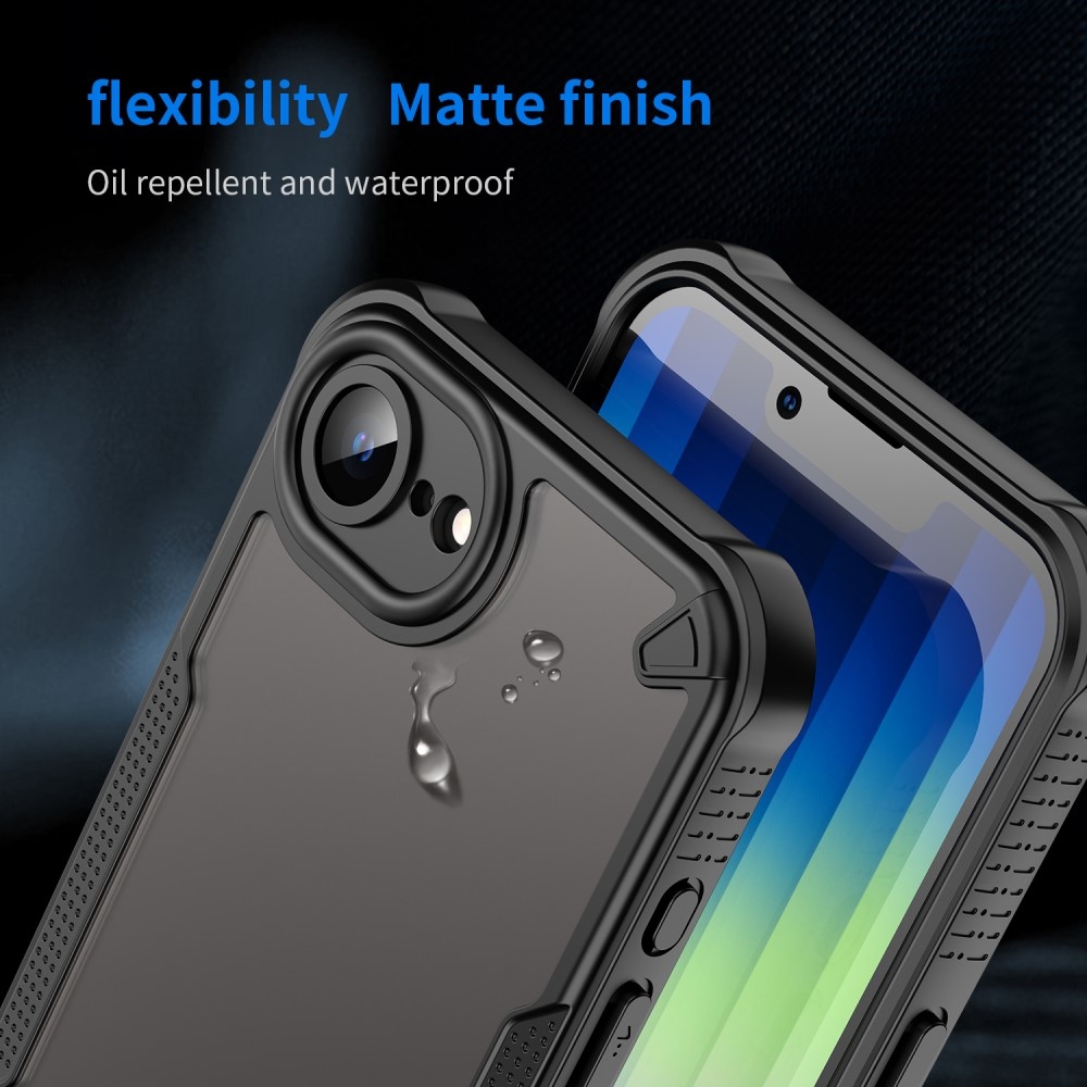 Frosted odolný kryt na iPhone 16e - černý