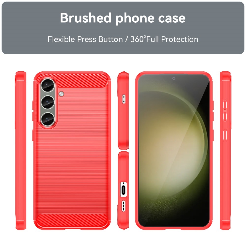 Carbon odolný gelový obal na Samsung Galaxy S24+/S25+ - červený