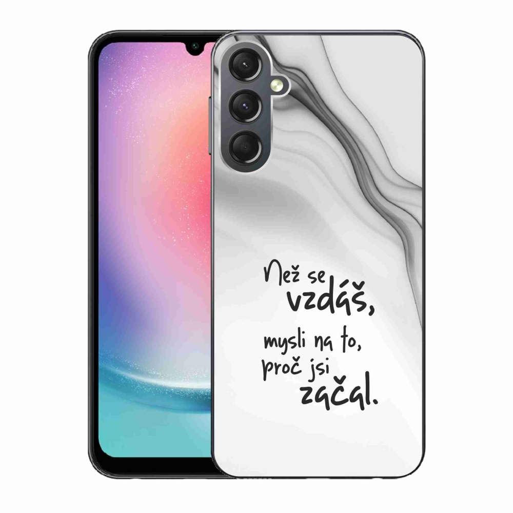 Gelový kryt mmCase na Samsung Galaxy A24 - citát 2 bílé pozadí