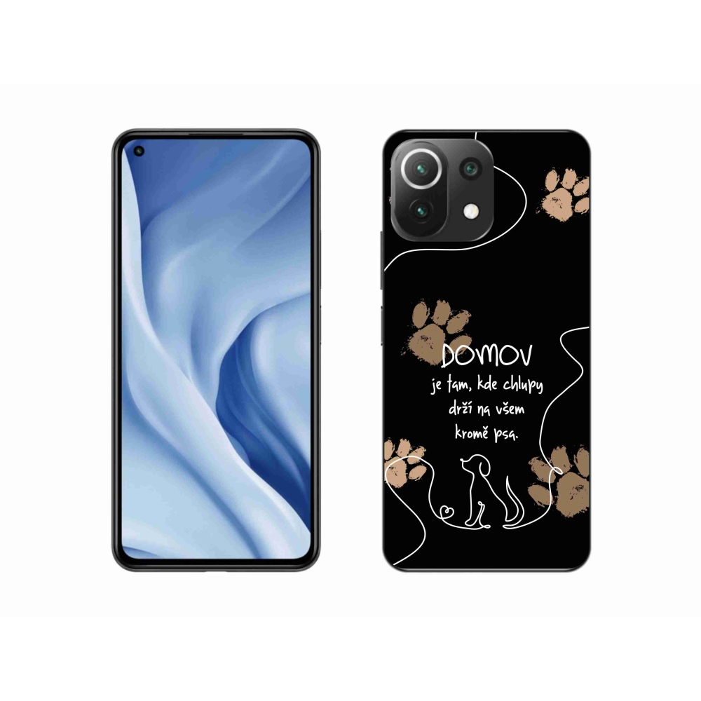 Gelový kryt mmCase na Xiaomi 11 Lite 5G NE - psí motiv černé pozadí