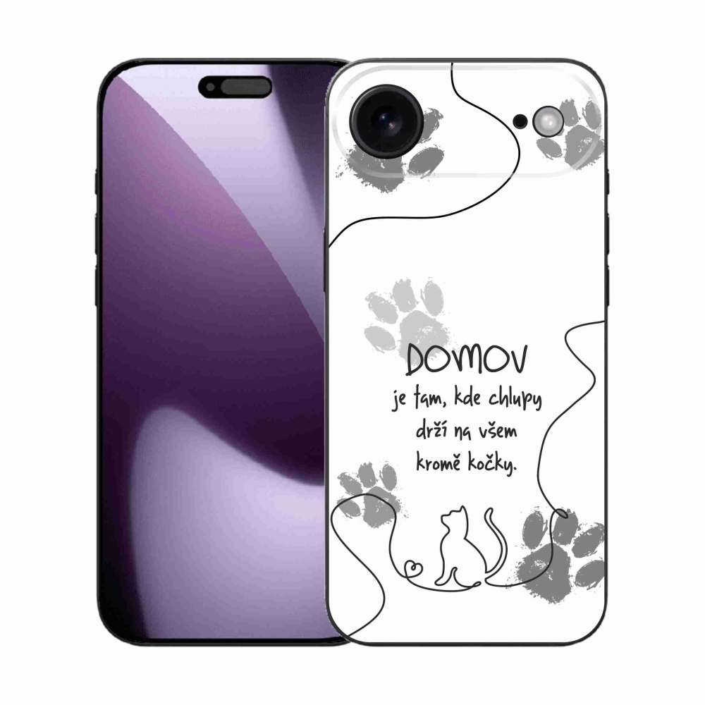 Gelový kryt mmCase na iPhone 17 Air - kočičí motiv bílé pozadí